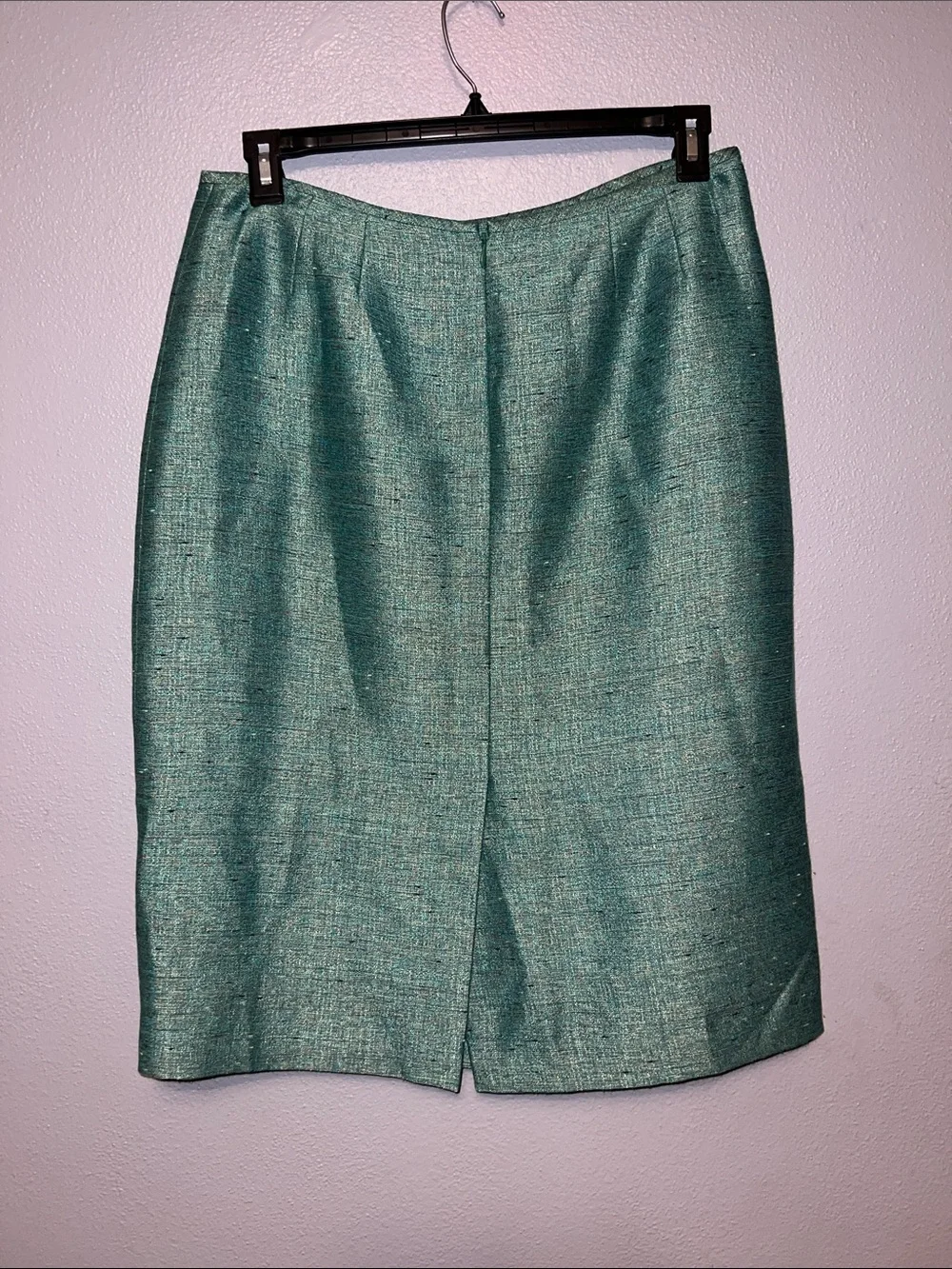 Kasper Metallic Teal Pencil Skirt Set